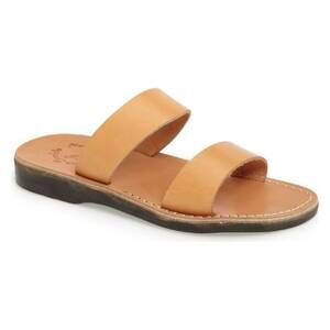 NEW JERUSALEM SANDALS aviv rubber slide in tan